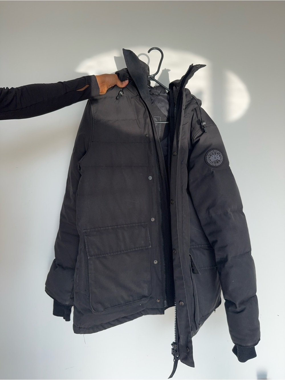 Canada Goose Black Men's Puffer Parka with Hood